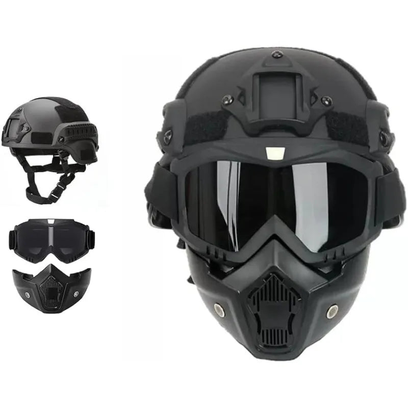 Military Tactical Full Face MICH Helmet ABS Detachable Goggles NVG Bracket for Riot Airsoft CS Outdoor Wargame Protective Gear Peaceful Pleasures Health and Wellness