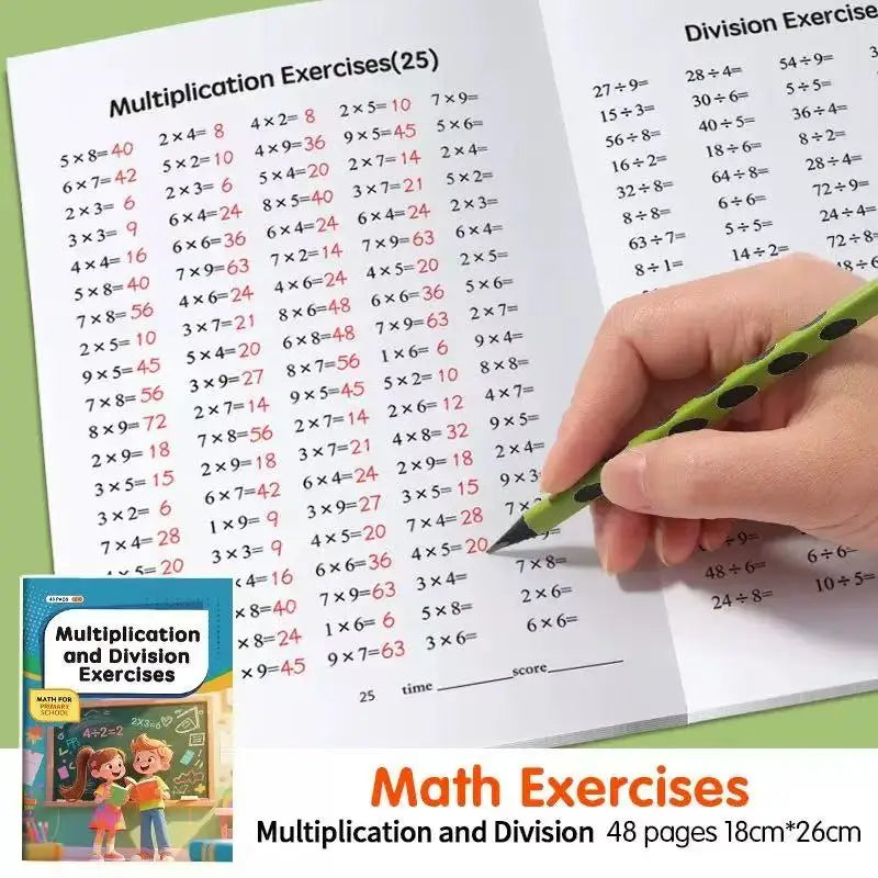 48 Pages Multiplication Division 99 Times Exercise Book Training