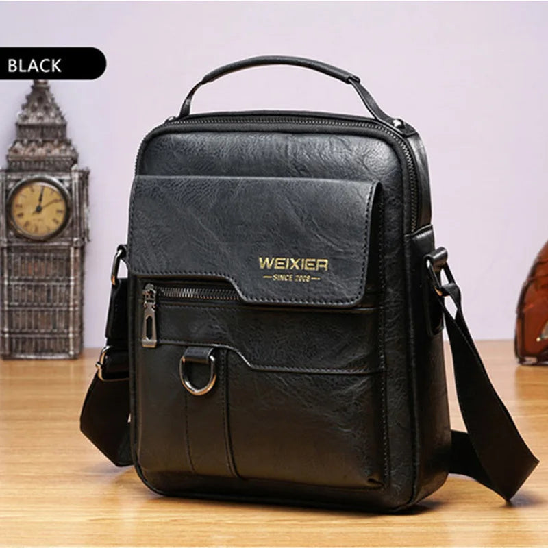 Men's Genuine Leather Crossbody Bag Shoulder Bags Vintage Handbags Business Bag Peaceful Pleasures Health and Wellness