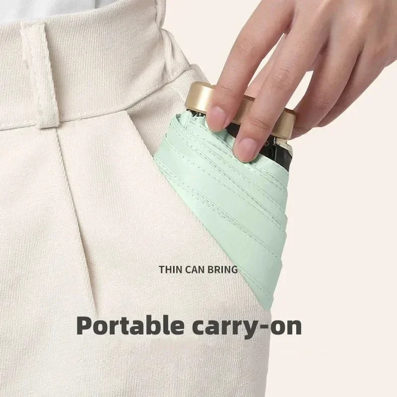 Mini Pocket Parasol – UV Protection Folding Sun & Rain Umbrella