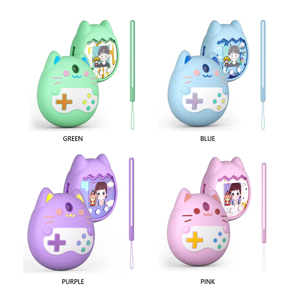 Silicone Case for Tamagotchi Pix – Cat Design & Hand Strap