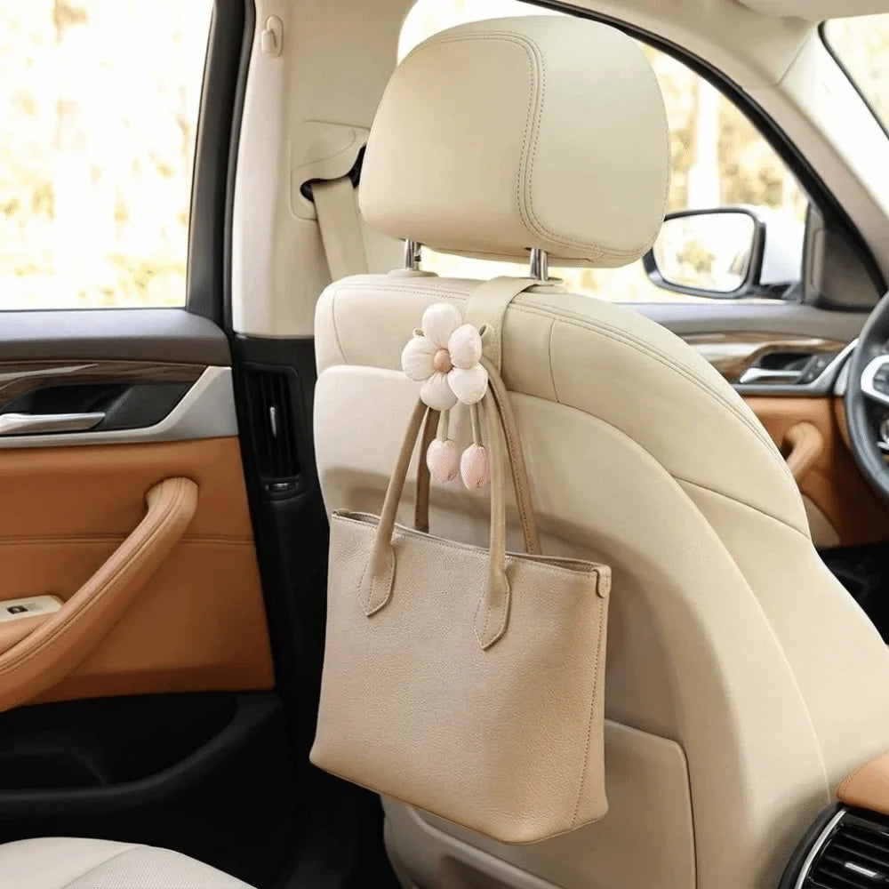 Tulip Flower Car Back Seat Hook | Decorative Leather Hanger