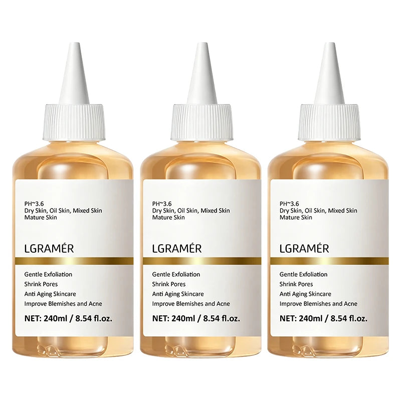 7% Glycolic Acid Exfoliating Toner,Exfoliating Facial Toner,Pore Minimizing Toner,Smooth Skin, Even Tone,Hydrating Formula 100ml Peaceful Pleasures Health and Wellness 240ml-3PCS