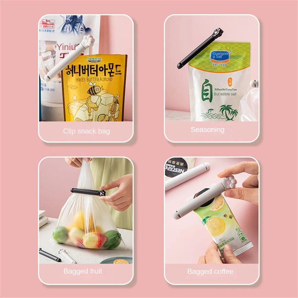 6pcs Cute Cat Claw Closure Clip Food Bag Clip Kitchen Snack Food Preservation Sealed Clip Kitchen Accessorie Tools Peaceful Pleasures Health and Wellness