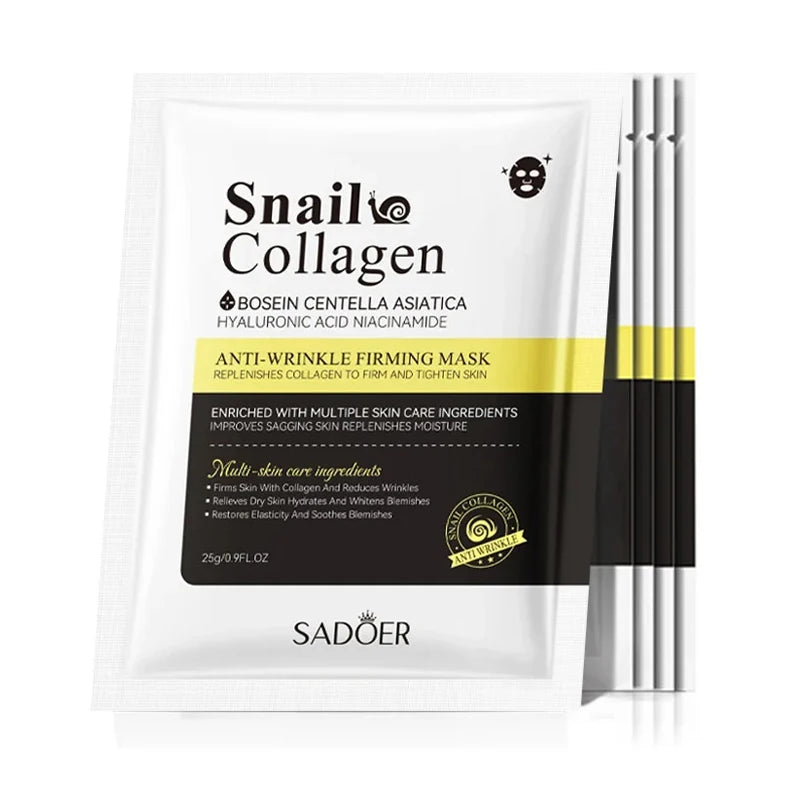 SADOER Snail Collagen Face Mask 5-Pack | Firming & Hydrating Sheet Face Mask Peaceful Pleasures Health and Wellness Default Title