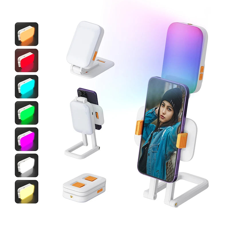 Mobile Phone Full-color RGB Fill Light Portable Led Light Ring With Tripod Selfie Led Light Photography Video Shooting Light Peaceful Pleasures Health and Wellness