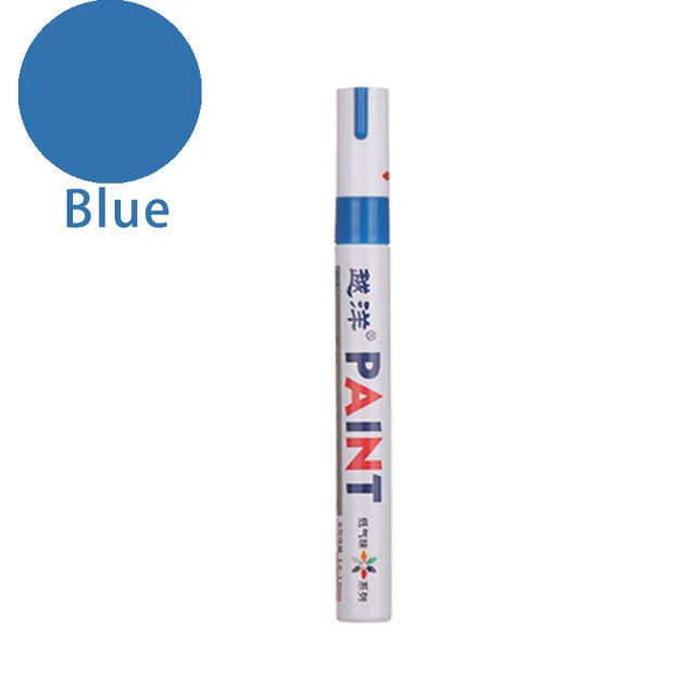 12 White Waterproof Rubber Permanent Paint Marker Pen Car Tyre Tread