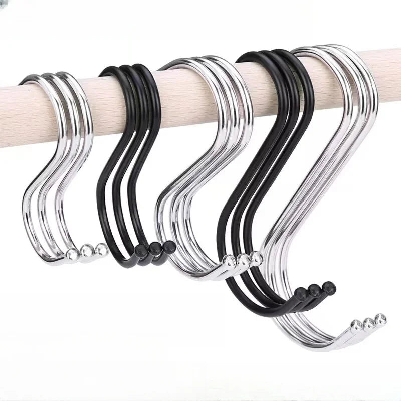 10-Pack Heavy Duty Stainless Steel S-Hooks for Kitchen & Home