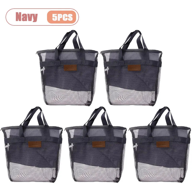 Travel Beach Tote Bag with Mesh Pockets – Swim & Gym Organizer