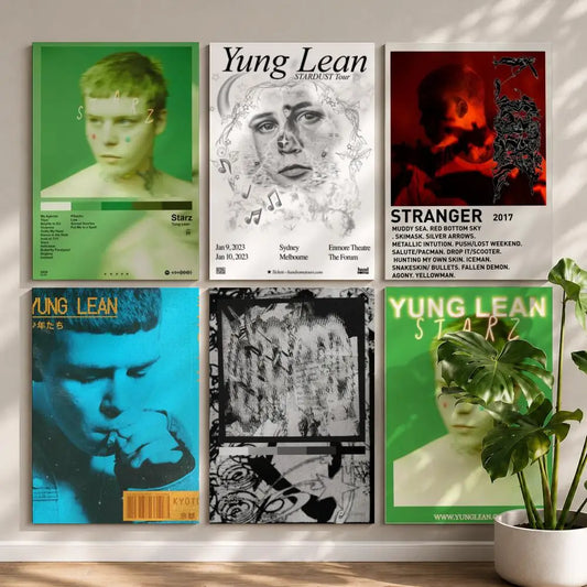 Rapper Y-Yung LeanS Poster HD Self Adhesive Waterproof Wall Art Ideal for Home Office Dorm Bedroom Great Gift Peaceful Pleasures Health and Wellness
