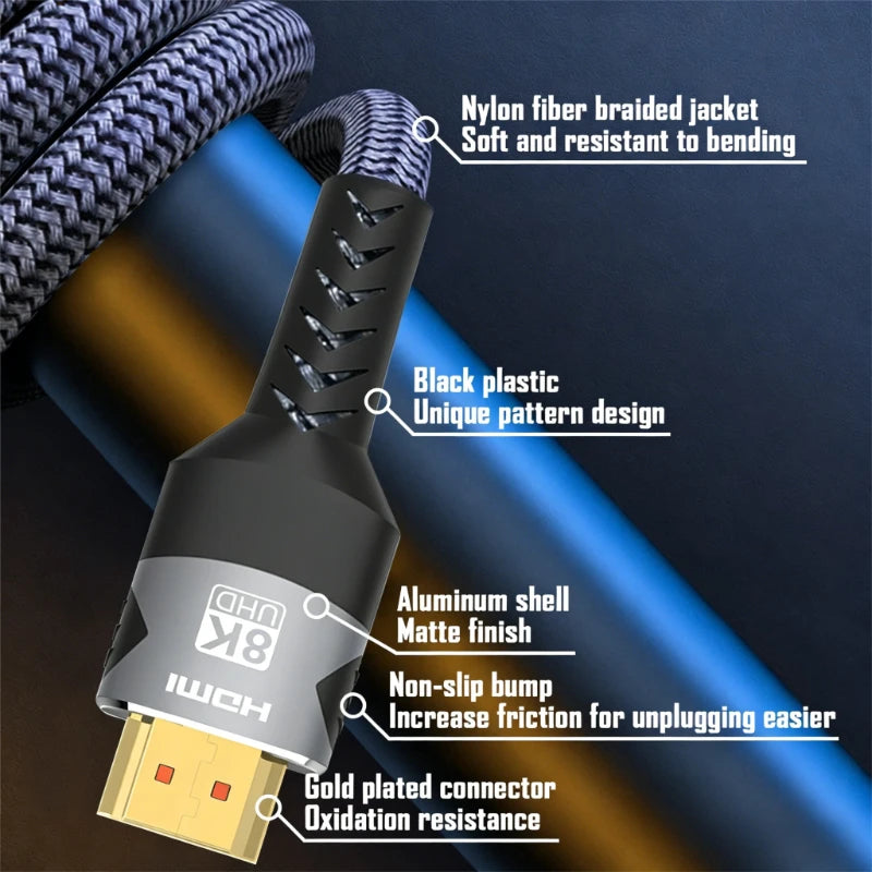 8K HDMI 2.1 Cable 48Gbps Ultra High Speed 4K@120Hz 8K@60Hz 48Gbps Adapter For RTX 3080 eARC HDR Video Cable PC Laptop TV Box ﻿ Peaceful Pleasures Health and Wellness