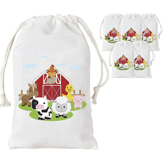 Farm Barnyard Animal Party Gift Bags – Set of 5 | Birthday & Shower Party Favor Bags Peaceful Pleasures Health and Wellness