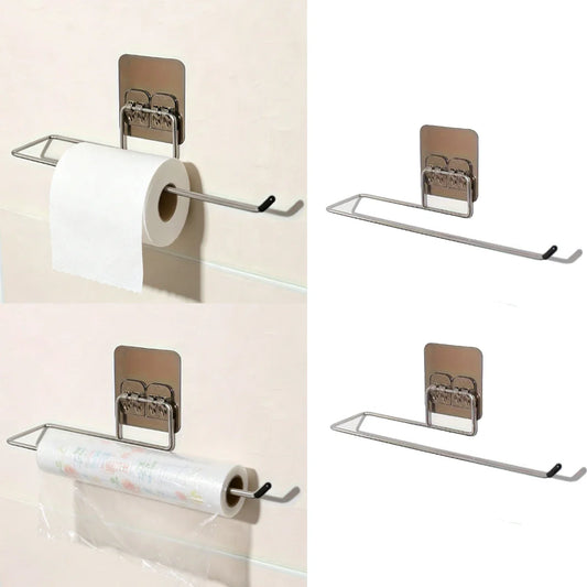 No-Drill Stainless Steel Paper Towel & Roll Holder Rack Wall Mounted Towel Rack Oasis Select