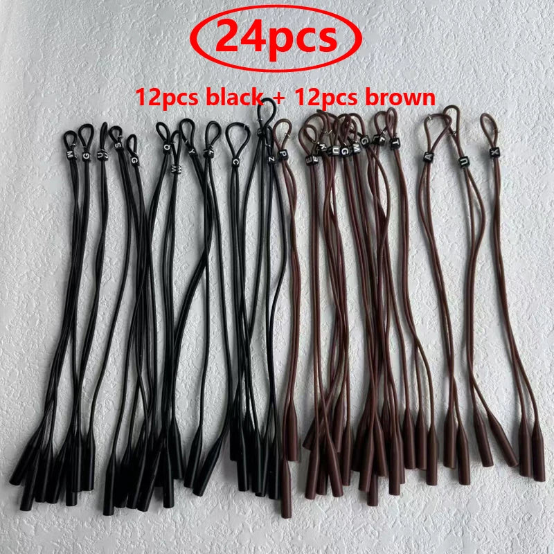 12pcs/24pcs Sports Eyewear Retainer Candy Color Silicone Sunglasses Women Eyeglasses Straps Adjustable Glasses Elastic Holder Peaceful Pleasures Health and Wellness 24pcs z04