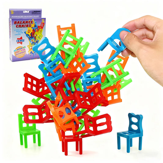 Mini Balance Chairs Game Stacking Blocks Assembly Family Balancing Peaceful Pleasures Health and Wellness