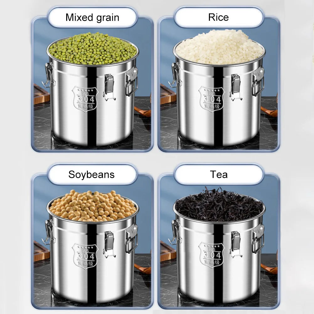 304 Stainless Steel Airtight Canister 6–33L | Food Storage