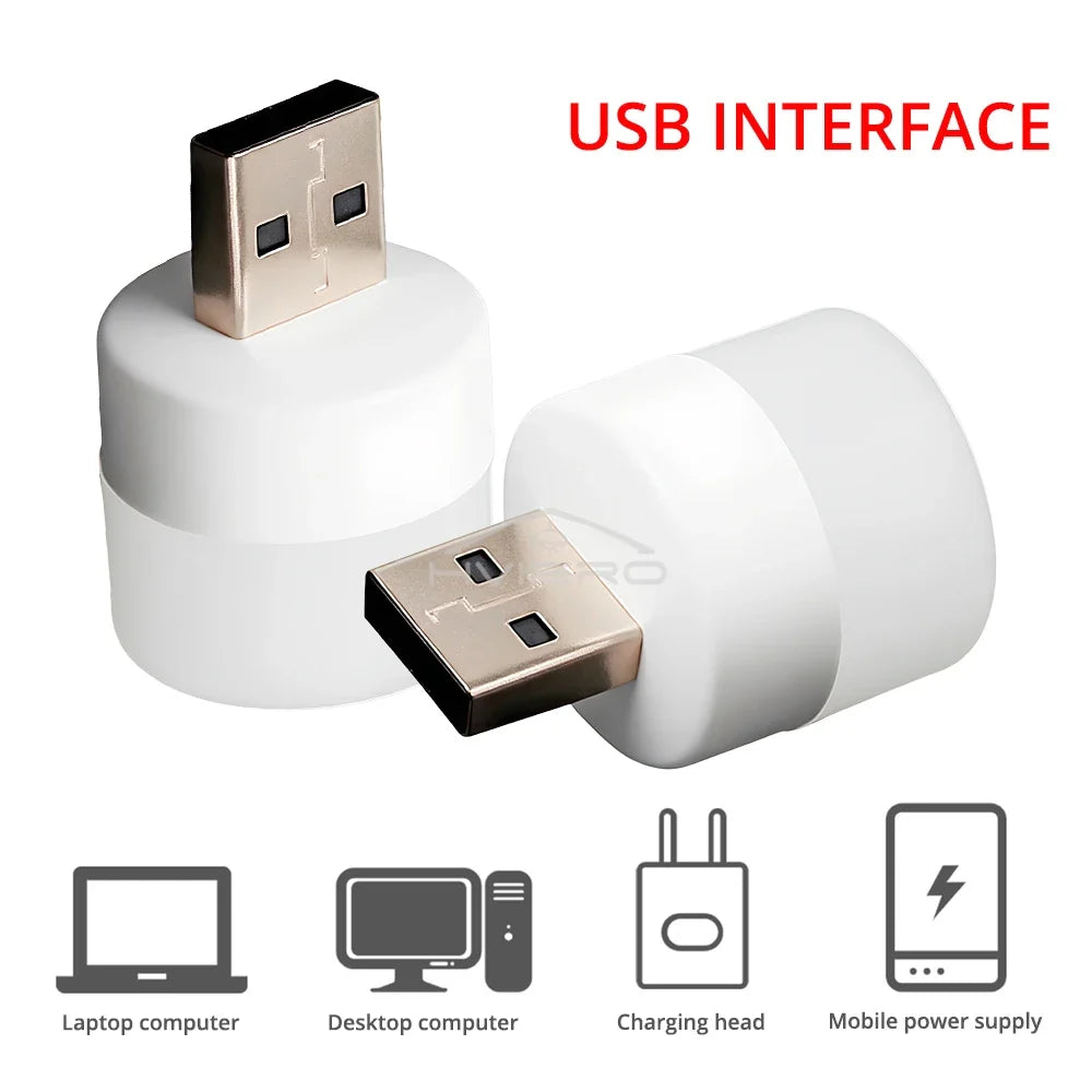 USB LED Night Light – Portable Plug-In Lamp | Warm & Cool White