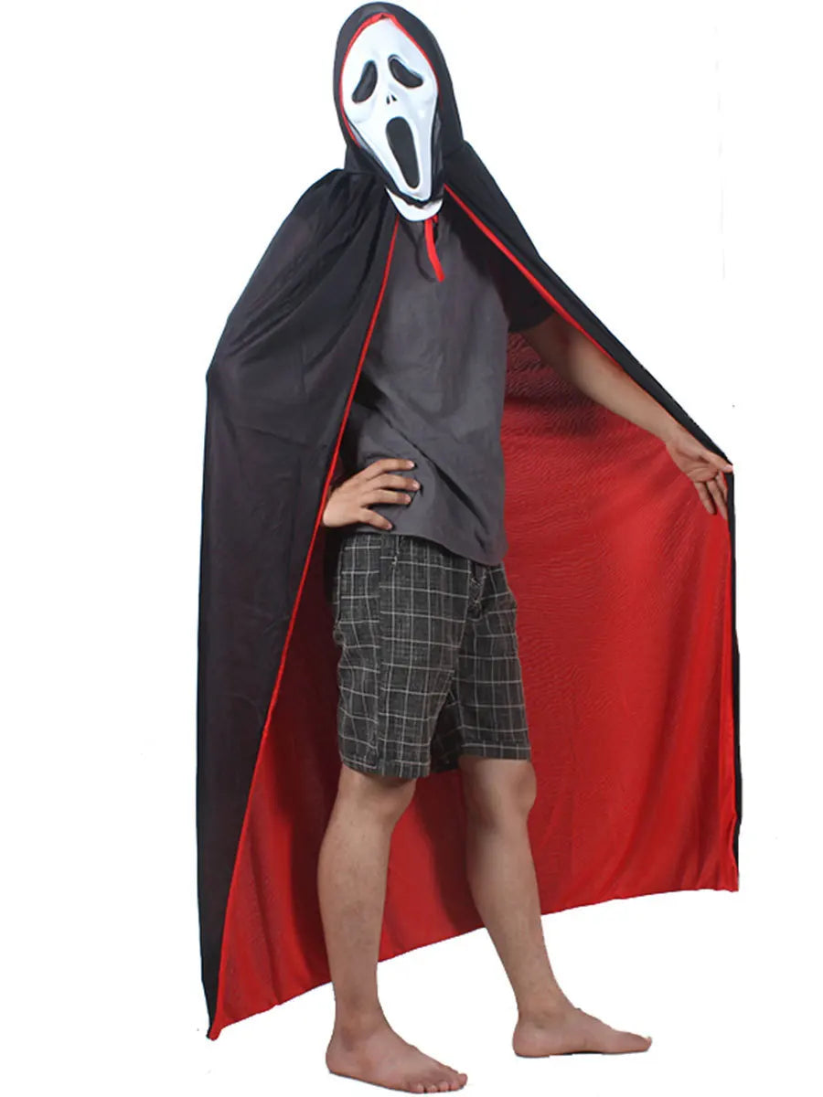 Adult Reversible Vampire Hooded Cape – Black & Red Halloween Costume Halloween Costume Cape Peaceful Pleasures Health and Wellness