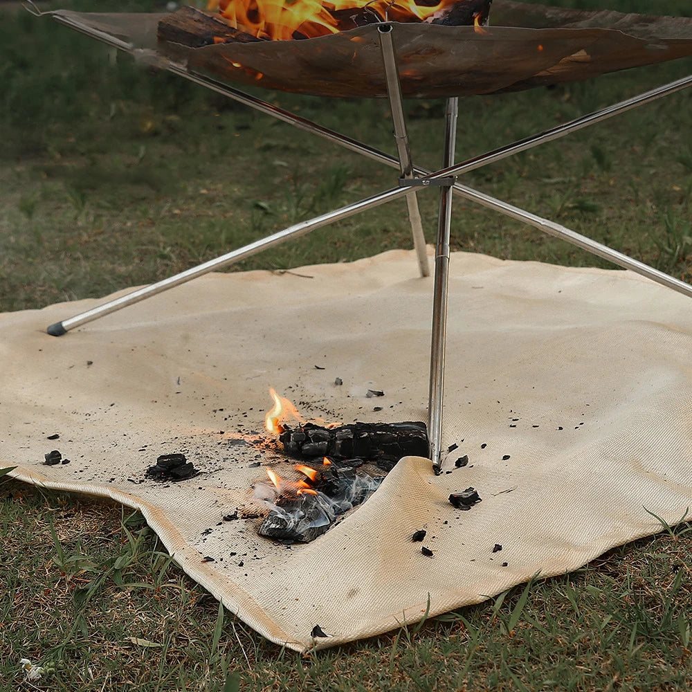 Fireproof Fiberglass Blanket Mat for Camping, BBQ & Fire Pit Fireproof Insulation Mat Peaceful Pleasures Health and Wellness