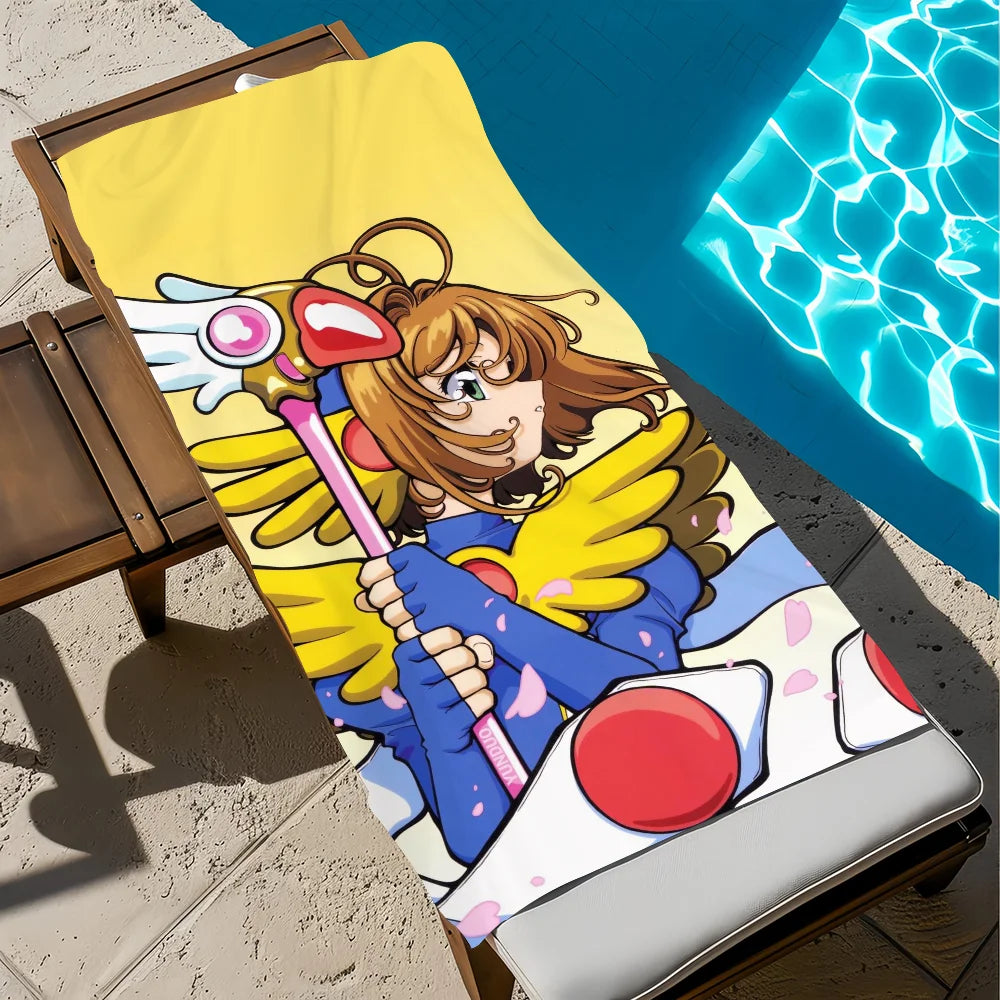 Card Captor Sakura Anime Quick-Dry Beach Towel | Soft & Absorbent Anime Beach Towel Peaceful Pleasures Health and Wellness z6 STJ40x70CM