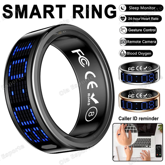 Smart Ring LED | Heart Rate, SpO2, Sleep & Steps Tracker Smart Ring Tracker Peaceful Pleasures Health and Wellness