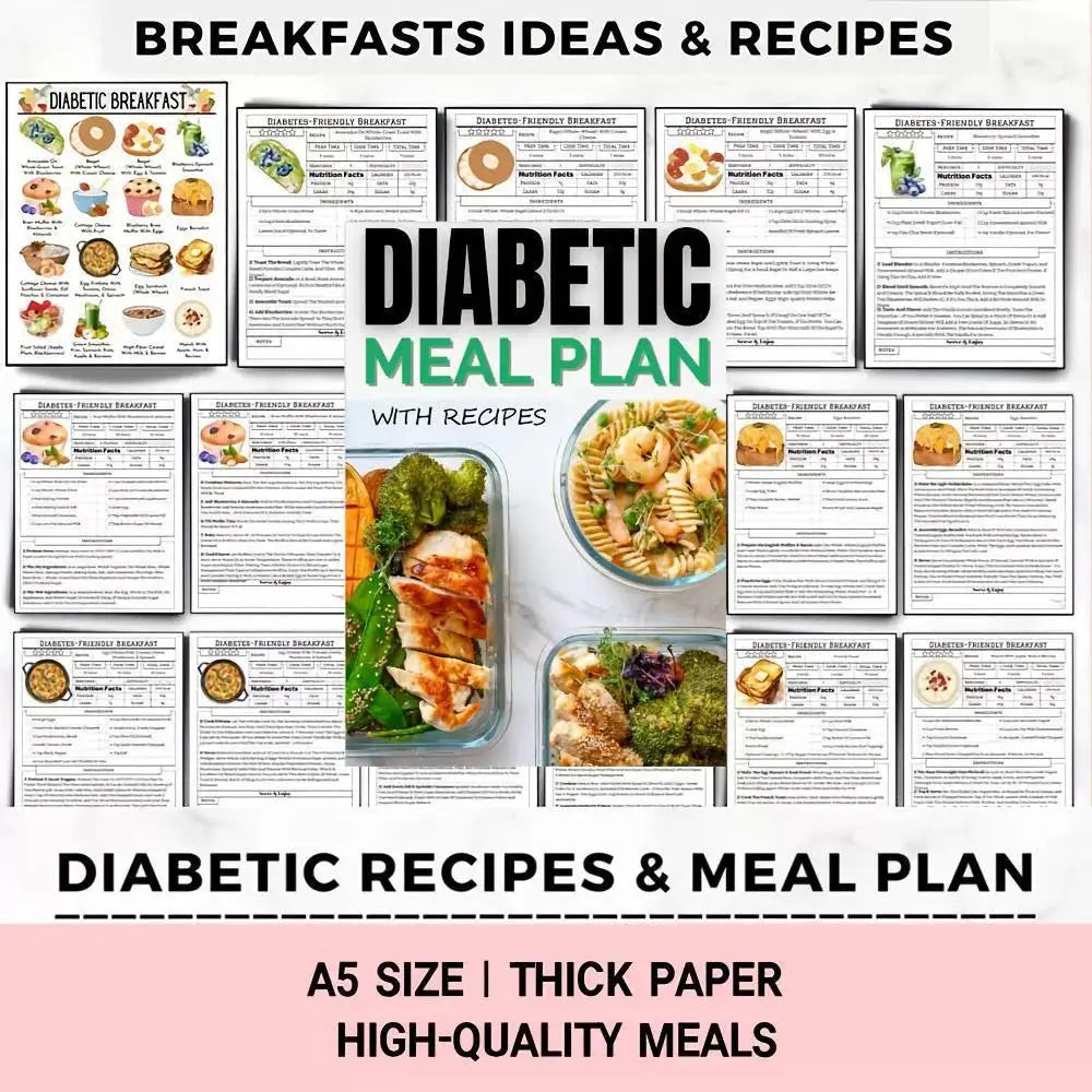 Professional Meal Planner Recipes Book 7-Day Diet Plan Blood Sugar