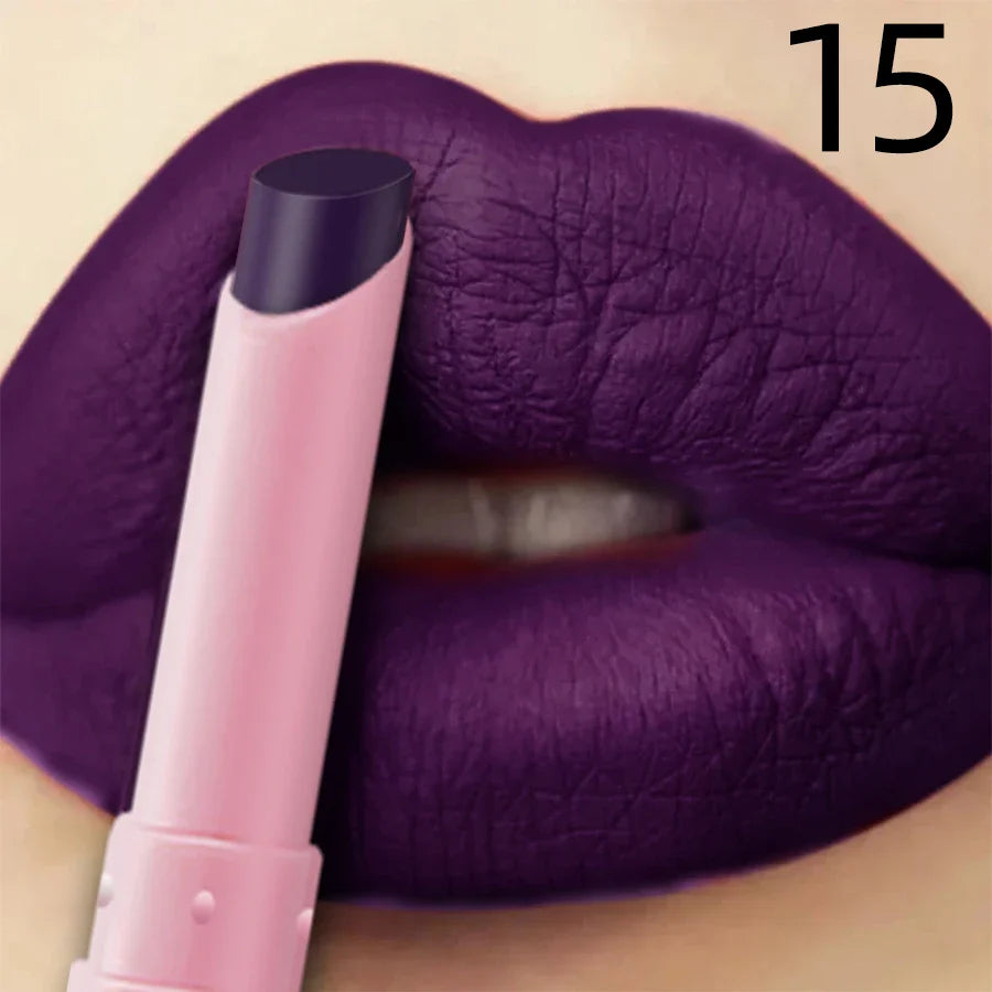 KAFURUX 15-Color Velvet Matte Lipstick – Long-Lasting Lip Tint