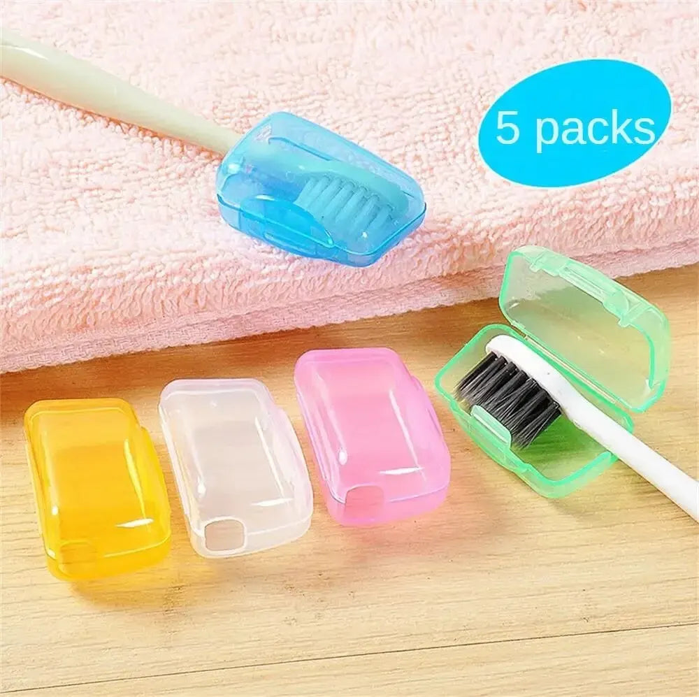 5-Pack Toothbrush Head Covers – Dustproof Travel Cases