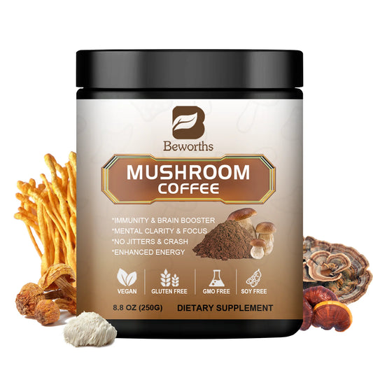 10-Mushroom Extract Powder – Lion's Mane, Reishi, Chaga, Cordyceps & More Peaceful Pleasures Health and Wellness 250g United States