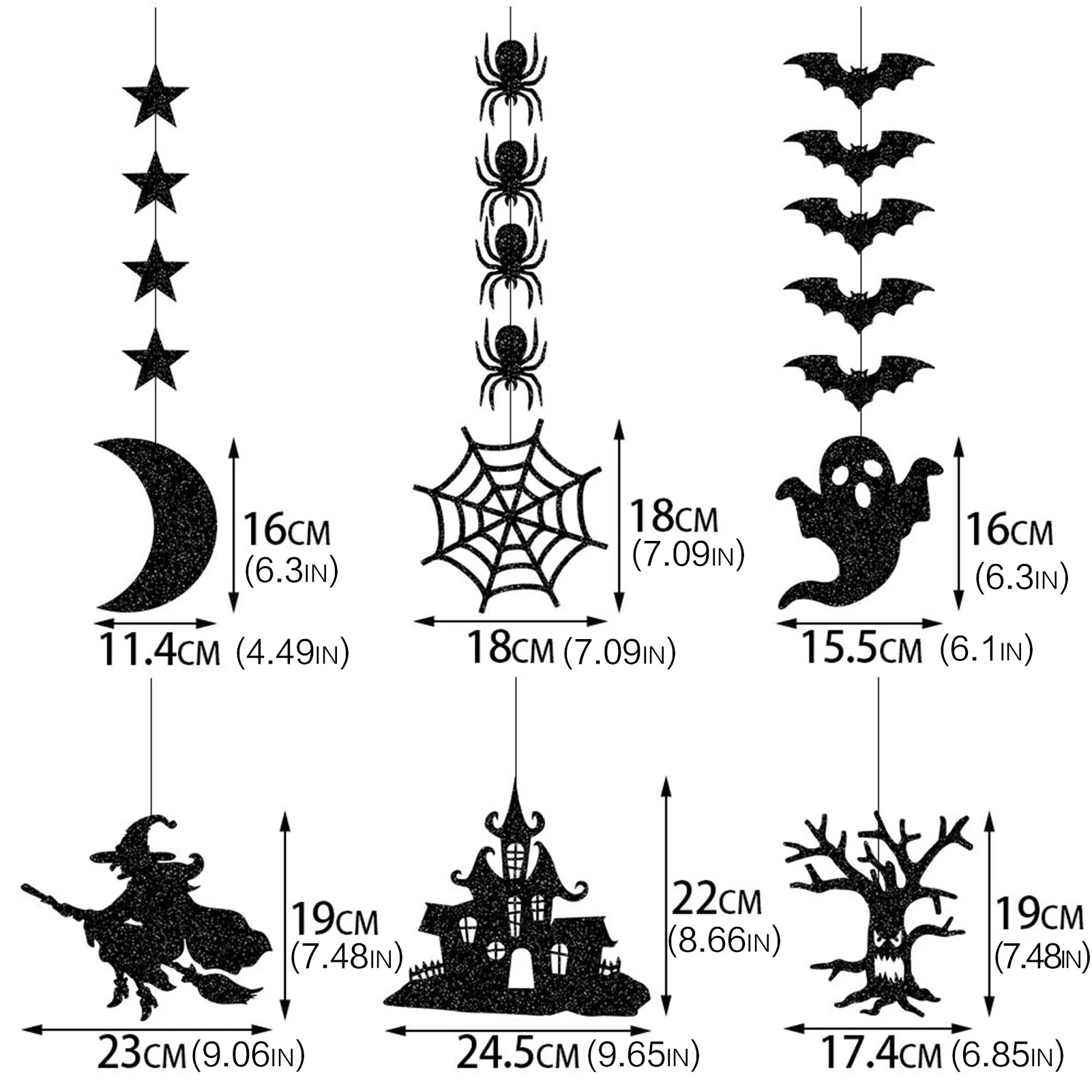6-Piece Halloween Hanging Ceiling Decorations – Spooky Party Décor Halloween Hanging Decor Peaceful Pleasures Health and Wellness