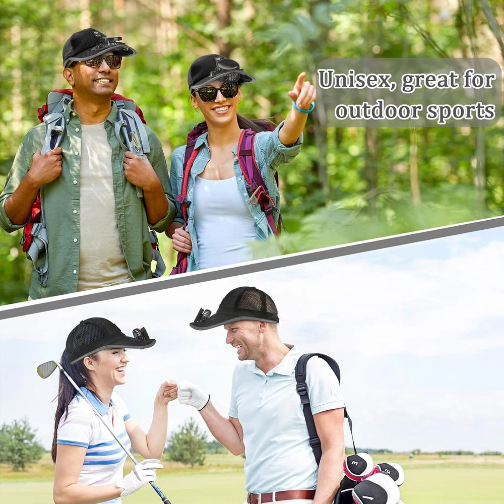 1PCS Adults Mesh Baseball Cap Fishing Beach Hats with Solar Fan, Summer UV Protection Sun Hat, Solar Powered/USB Charging Sunhat Peaceful Pleasures Health and Wellness