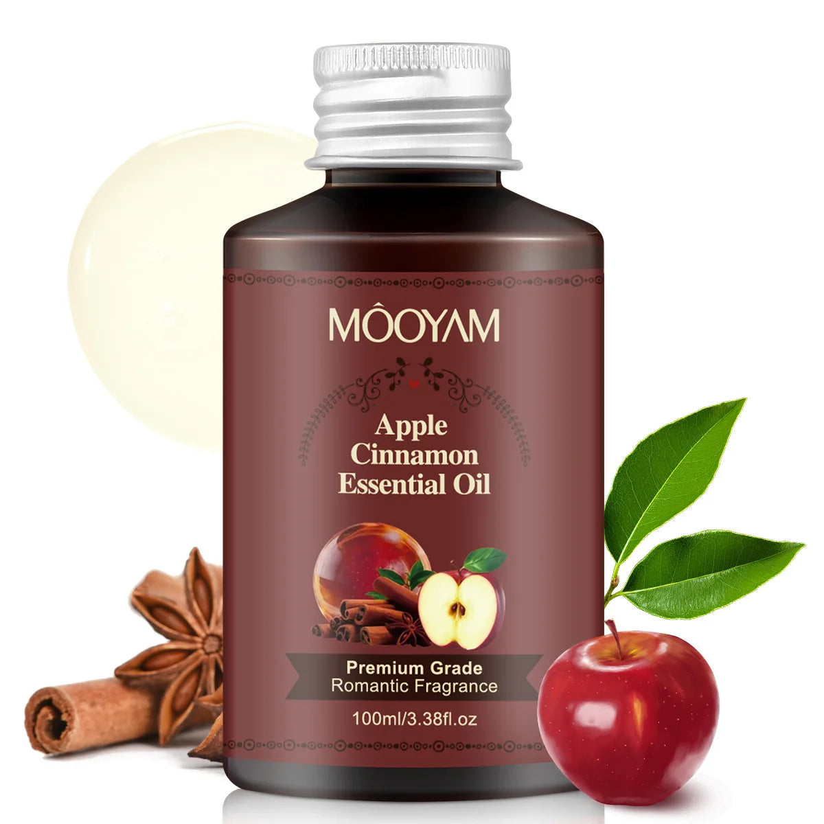 100ml Apple Cinnamon Massage Essential Oil Premium Grade Romatic Fragrance Moisturizing And Hydrating, For Use In Aromatherapy Peaceful Pleasures Health and Wellness 100mlx1 piece Other