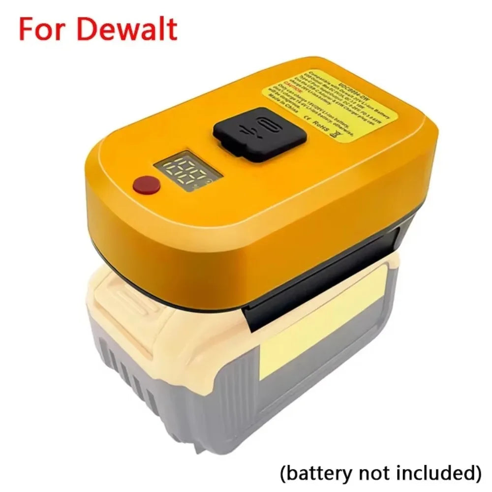 65W Battery Adapter USB-C & QC3.0 Charger for 18V/20V Tools