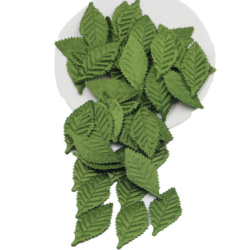 50Pcs Silk Screen Simulated Leaves 6cm | DIY Craft Decor