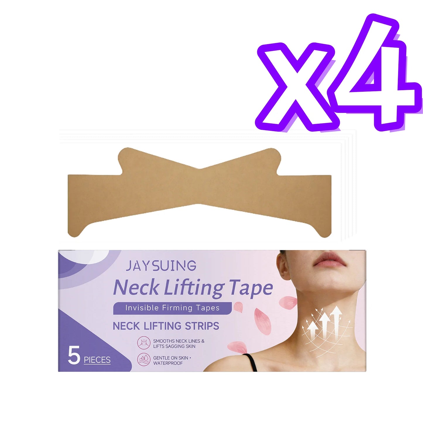 Jaysuing Collagen Neck Mask Reduce Neck Wrinkles Tightening Neck Contour Improve Rough Skin State Brighten Neck Liftng Patches Peaceful Pleasures Health and Wellness 5pcs Boxed x 4