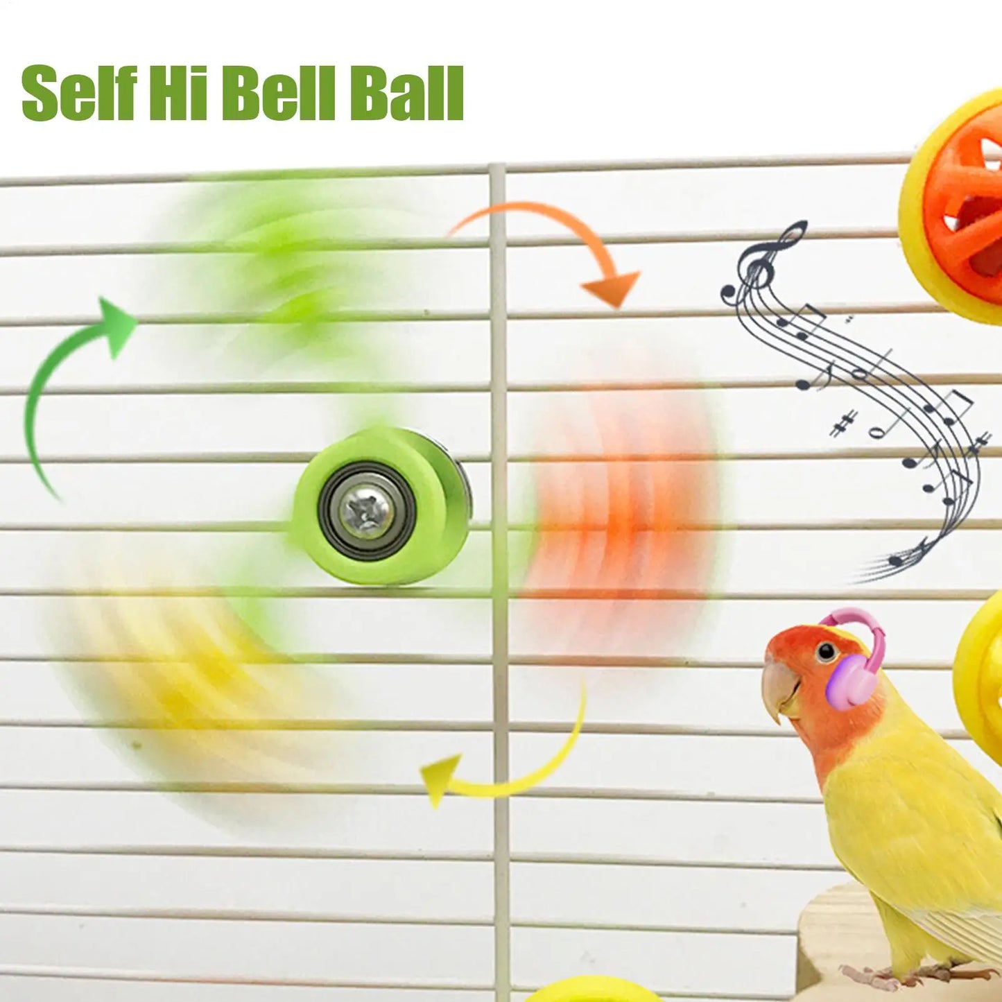 Rotating Windmill Parrot Toy – Bell Bird Cage Enrichment