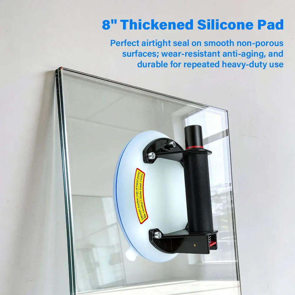8 Inch 21cm Silicone Vacuum Suction Cup 240lb Loading Capacity Hand Lifter for Glass Ceramic Tile Granite Floor Lifting Tool Peaceful Pleasures Health and Wellness