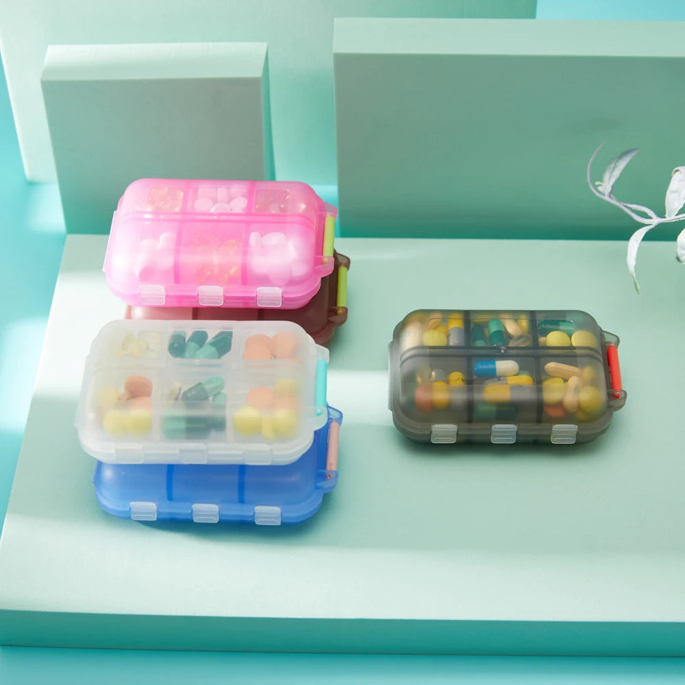Tcare Portable Pill Case Folding Medicine Drugs Pills Capsule Tablet Container Boxs Plastic Empty Drug Organizer Pillbox Cases Peaceful Pleasures Health and Wellness