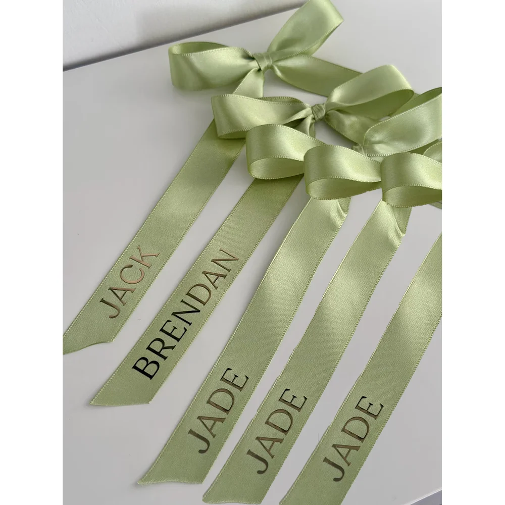 Custom Ribbon Ties Place Cards & Wedding Favour Tags – 5pcs Wedding Favour Tags Peaceful Pleasures Health and Wellness
