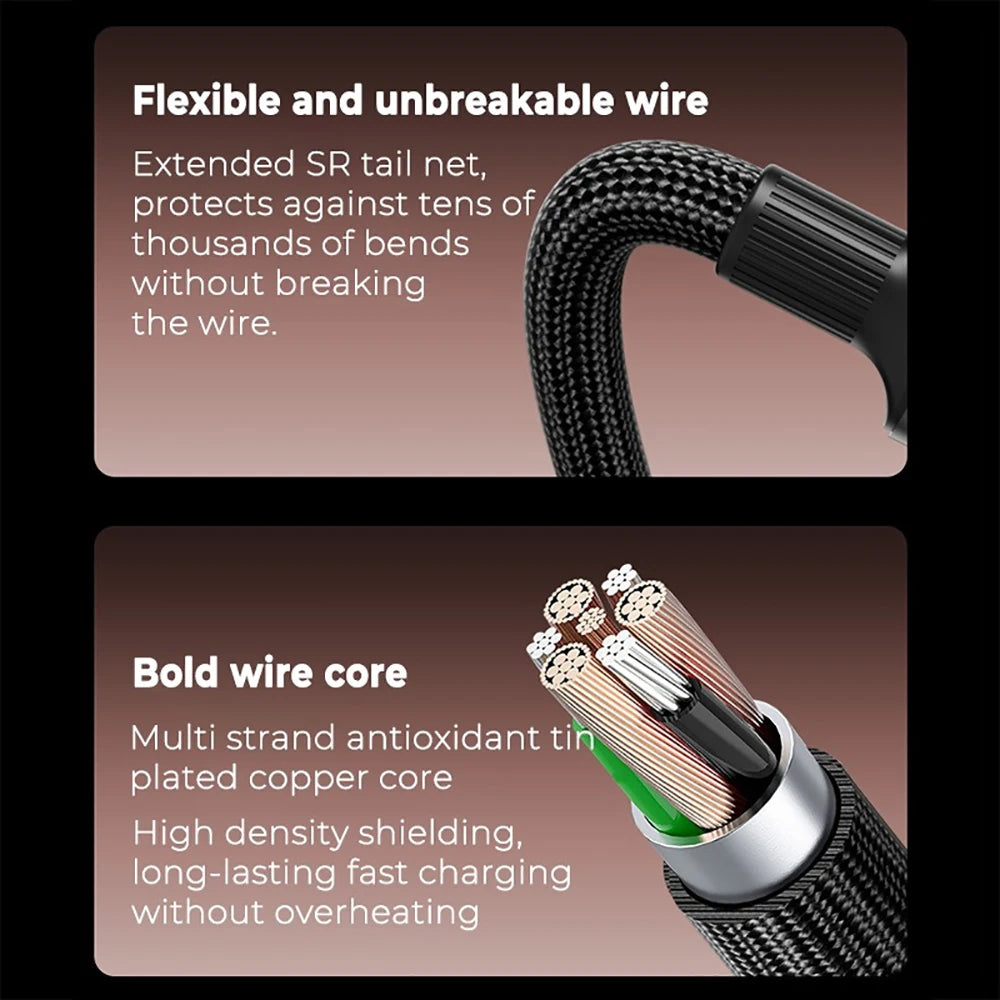 RGB 120W USB-C Fast Charging Cable – Samsung Xiaomi Android