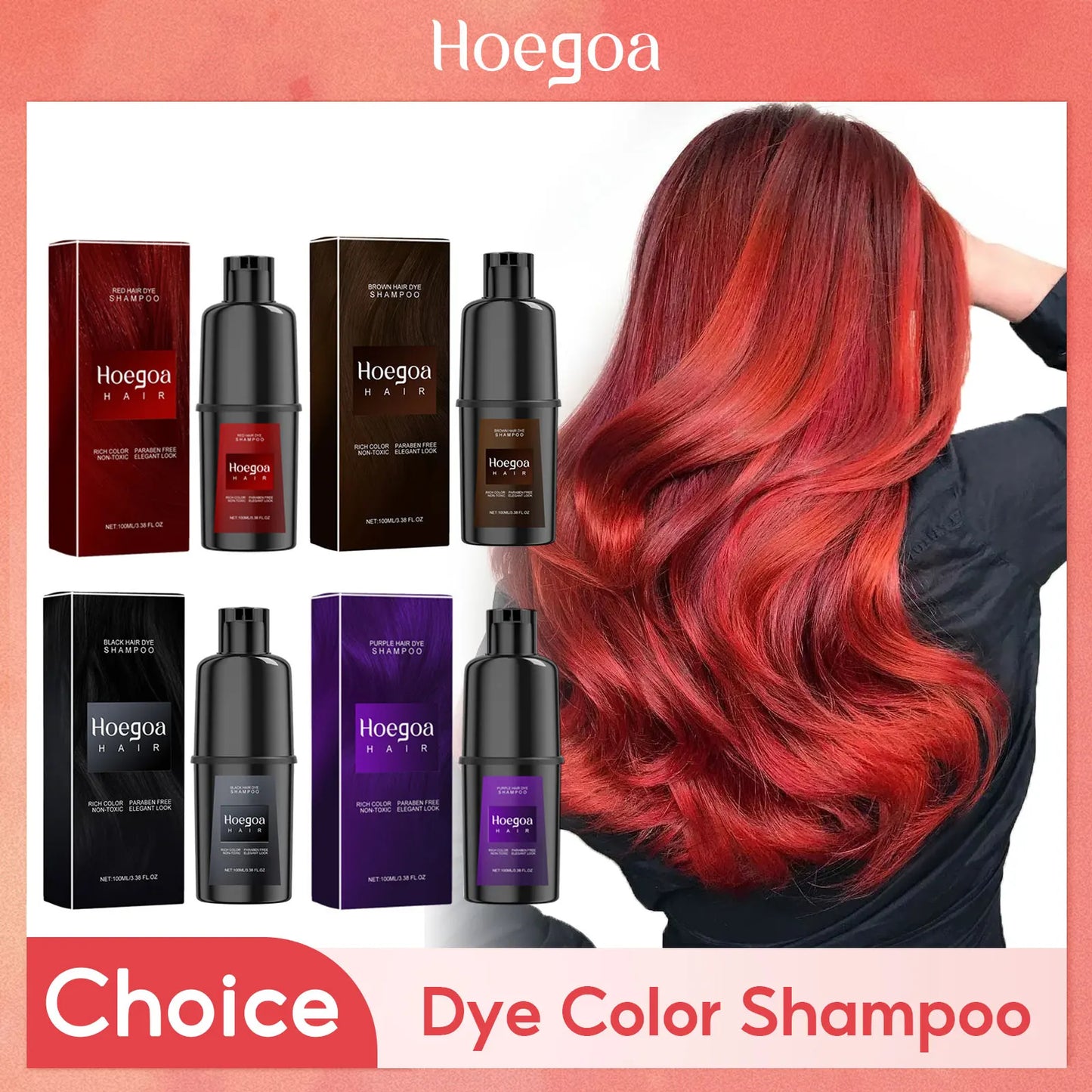 HOEGOA Instant Hair Color Shampoo – Grey Coverage for Men & Women