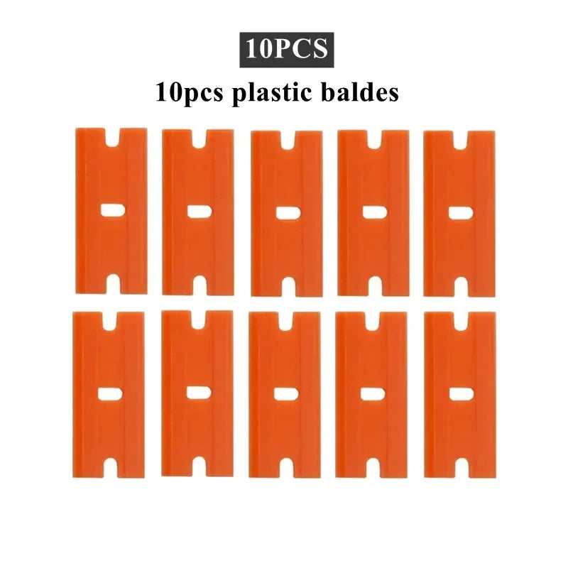 Razors Blade Window Cleaning Tools Double-Sided Windowss Cleaner Knife Glass Squeegee Sticker Caulking Agent Kitchen Scrape Glue Peaceful Pleasures Health and Wellness 10PCS Plastic