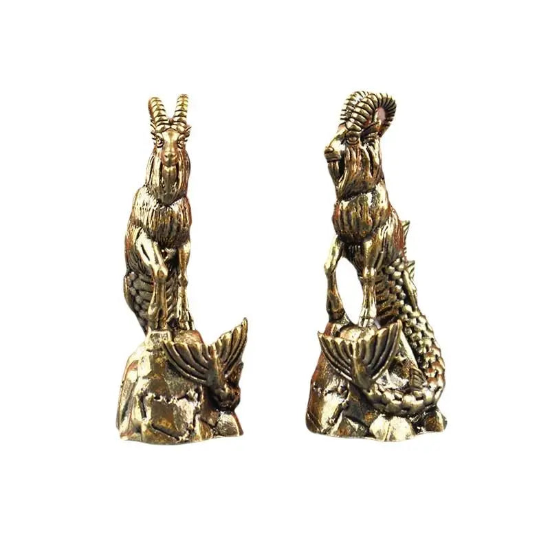 Solid Brass Elk Moose Figurine | Retro Desk Statue & Ornament