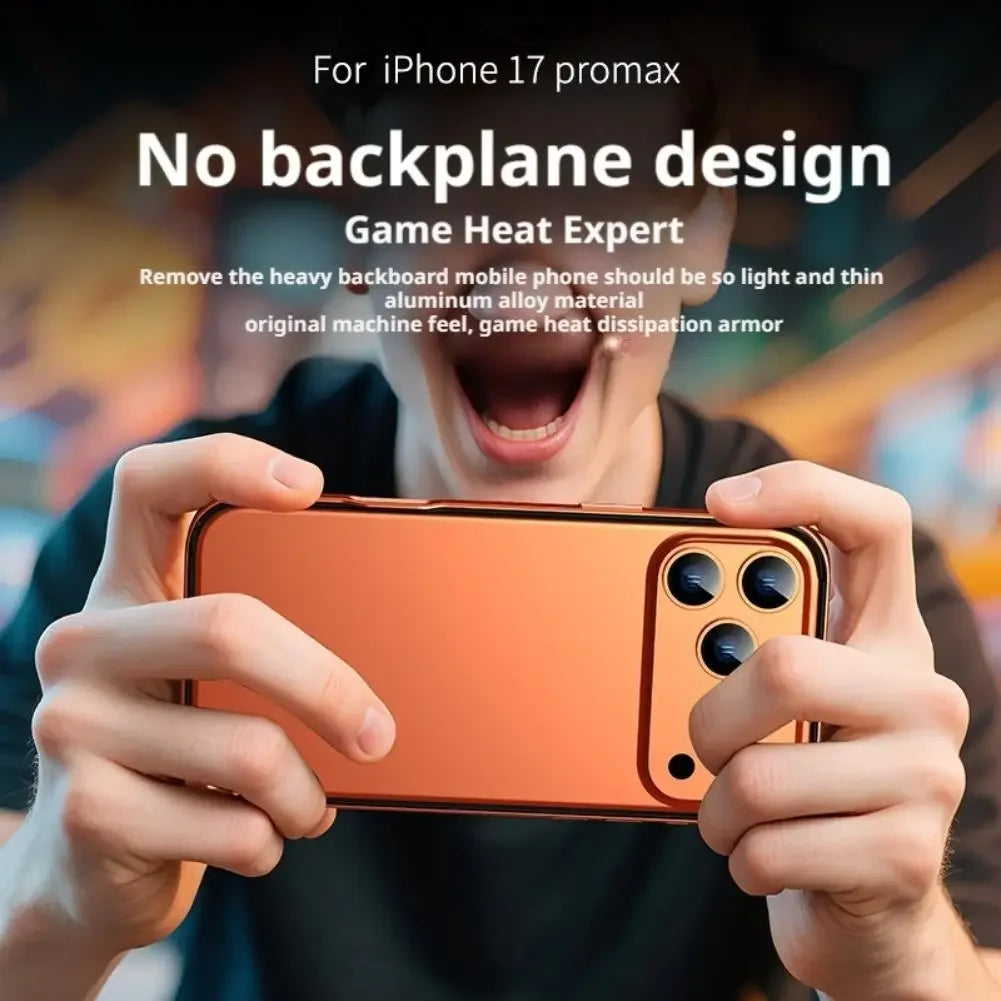 Luxury Alloy Metal Bumper Phone Case For iPhone 17 Air 17 Pro Max 17 Pro Silicone Lining Corner Pads Anti Collision Frame Peaceful Pleasures Health and Wellness