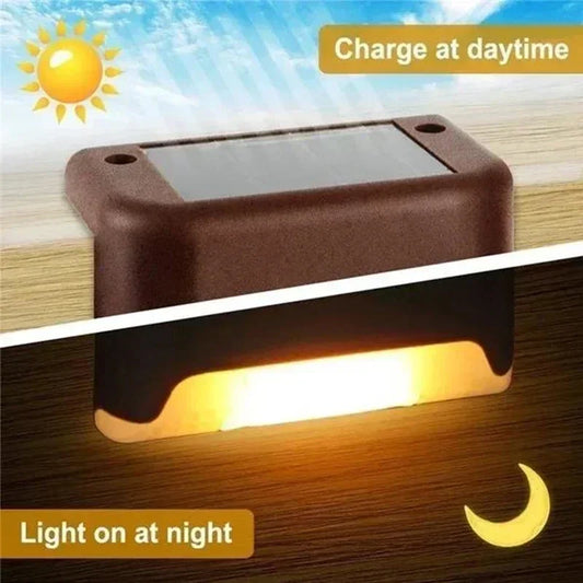 Solar LED Step Lights Outdoor Waterproof Deck & Garden Stair Lamp Solar Step Light Peaceful Pleasures Health and Wellness