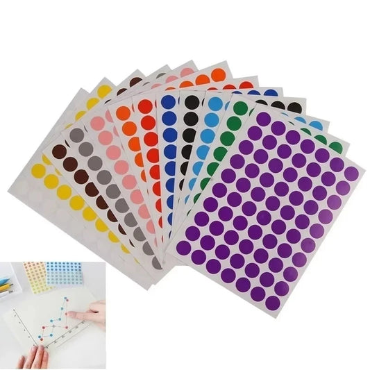10Sheets Round Dot Stickers Assorted Colors Sealing Coding Label Dots Peaceful Pleasures Health and Wellness