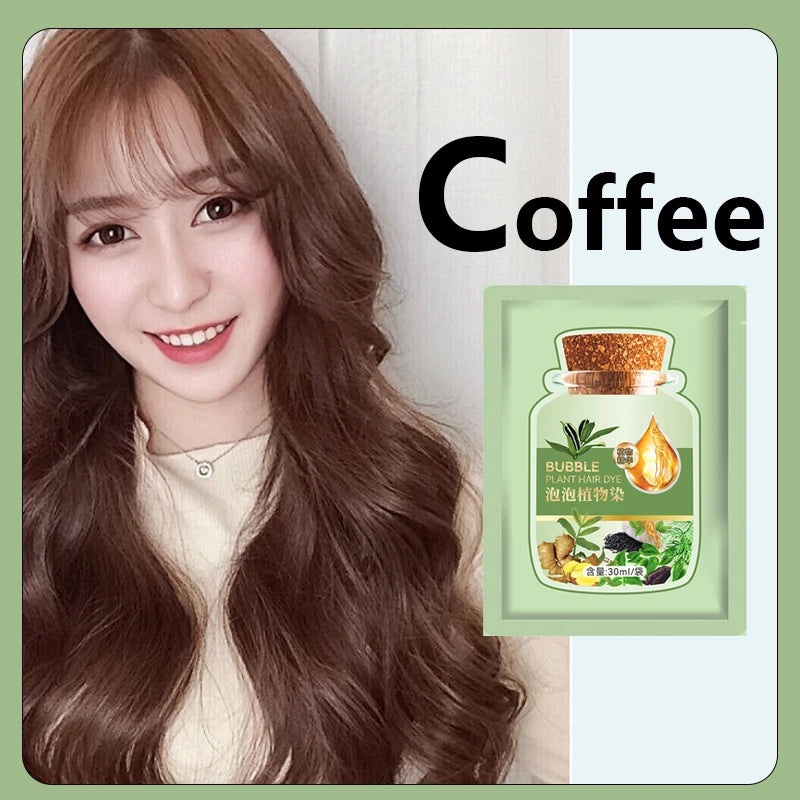 Pure Natural Herbal Hair Dye Shampoo 5 Minutes Change Hair Color Non-irritating Repair Gray White Fashion Hair Care Women Men Peaceful Pleasures Health and Wellness Coffee 1pc