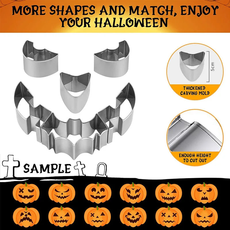 Halloween Pumpkin Carving Kit – Steel Tools, Knives & Stencils