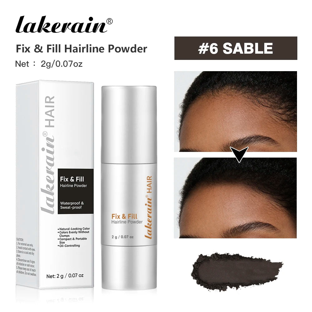 Waterproof Hairline Powder Long Lasting Shadow Filling Forehead Hair Gaps Sweat-proof Fine Powder Natural Color Hairline Makeup Peaceful Pleasures Health and Wellness 6SABLE