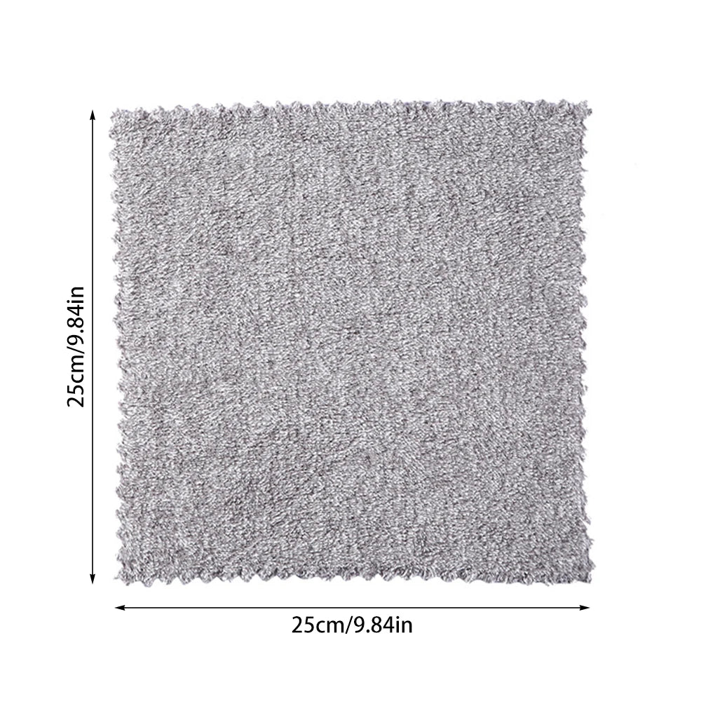 5pcs Bamboo Charcoal Dish Towel Fine Fiber Scouring Pad Kitchen Rag Dipped in Oil And Thickened to Absorb Water to Wipe Hands Peaceful Pleasures Health and Wellness 5pcs 3